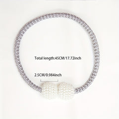 2pcs Delicate Magnetic Curtain Tiebacks With Small Faux Pearl, For Bedroom Living Room Home Decor