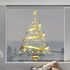 Festive Christmas Tree Sticker: Glass Wall Decoration for Windows - No Bulbs, No Electricity Needed