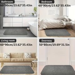 1pc Thickened Ultra-Fine Fiber Plush Soft Comfortable Bathroom Rug, Absorbent Non-Slip Mat for Bedroom Living Room Kitchen Toilet Floor Carpet, Bedroom Carpet, Geometric Pattern, Durable Backing, Thickened Rug, Apartment Living