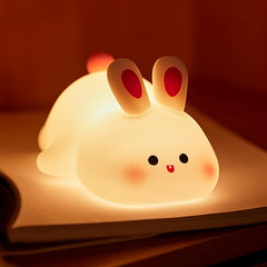 1pc Big Face Rabbit Silicone Night Light Smart Rabbit Patting Light USB Rechargeable Room Desktop Decoration Atmosphere Light with Three Levels Of Brightness, Soft Light, 30 Minute Sleep Companion, Classmates And Friends, Rabbit Light Gift