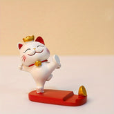 Cute Cartoon Cat Phone & Tablet Stand - Desktop Decorative Holder for Office Desk - Creative Multi-Device Stand