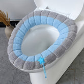 Washable Toilet Seat Cover - Dual-Tone, Thick & Cozy for Winter Comfort, Ideal for Home and Business Use