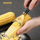 Stainless Steel Corn Cutter with Thickened Handle and Hook - Ergonomic Kitchen Tool for Efficient Kernel Removal, Durable & Easy to Clean, Perfect for Home Cooking, Corn Cutter for Cooking