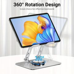 360° Rotating Base Tablet Stand - Compatible with All Laptops & Tablets 4–13 Inches - Adjustable Desktop Holder