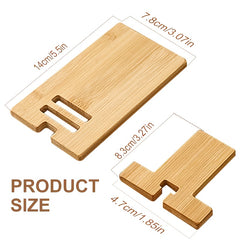 Natural Style Portable Bamboo Phone Stand - Detachable Desktop Holder - Minimalist & Rustic Design for Home Office, School & Workspace Organization - Stylish Desk Accessory - Perfect Thanksgiving & Christmas Gift - Wholesale Bulk Supply