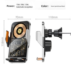 15W Transparent Fast Wireless Charging Car Mount