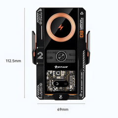 66W Magnetic Transparent Mech Super Fast Charge Wireless Car Charger Phone Mount with Sensor Operation,