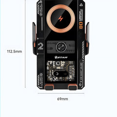 15W Transparent Mech Fast Wireless Car Charger Phone Mount with Sensor Operation