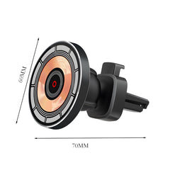 Mini Magnetic Car Wireless Charger Phone Mount, ABS + Aluminum Alloy Material