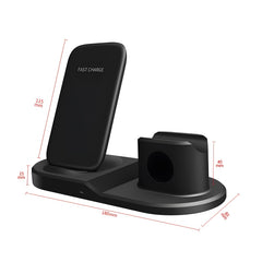 3-in-1 Desktop Vertical Wireless Charger, Simultaneous Wireless Charging for Phones/Watches/Earbuds