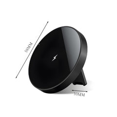 Mini Magnetic Desktop Wireless Charger Phone Stand, ABS + Acrylic Material, Back Stand Design