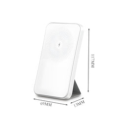Minimalist Desktop Magnetic Wireless Power Bank with Back Stand Design, Slim and Portable