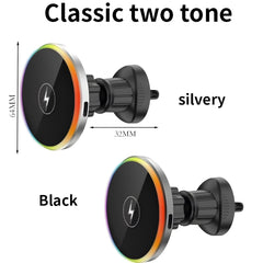 15W Colorful Mini Magnetic Fast Wireless Car Charger Phone Mount