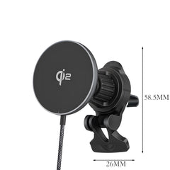 15W Magnetic Car Phone Mount Charger, Qi2-MPP Standard, Aluminum Alloy