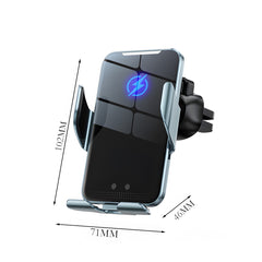 15W Ultra-Thin Aluminum Alloy Fast Wireless Charging Car Mount