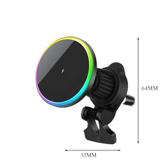 Mini Colorful 15W Magnetic Car Phone Mount Charger, Qi2-MPP Standard