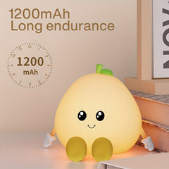 Creative grapefruit pat light, USB charging, night light, cartoon stand, bedside with sleep, timed silicone light, ambient light