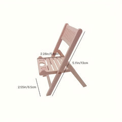 Macaron Color Phone Stand - Fun INS Style Chair Design - Foldable Portable Desktop Holder - Decorative Gift for Smartphones