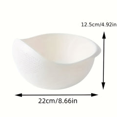 1pc Multi-Functional Kitchen Washing Basket Basin - Food-Safe Plastic with Drain Holes for Efficient Draining, Rinsing Rice, Vegetables & Fruits - Space-Saving Design for Small Kitchens & Dishwashing