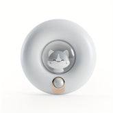 800mAh Donut-Shaped Cat Night Light with Desktop Stand - Magnetic Hallway Room Motion Sensor Light with Dual Light and Motion Sensors