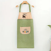 Dual-Layer Lined Waterproof and Oil-Resistant Kitchen Apron - Ideal for Cooking, Household Chores, Maintenance, and Gardening