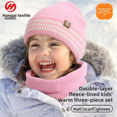 Ensemble de trois pièces pour enfants, bonnet, gants, écharpe, taille moyenne et petite, bonnet chaud pour bébé, gants pour enfants, femmes