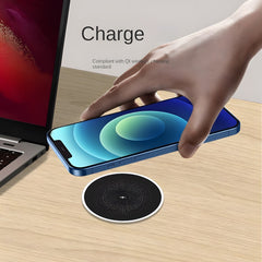 Minimalist Round Desktop Wireless Charger, Qi-Standard Compatible for Phone Charging