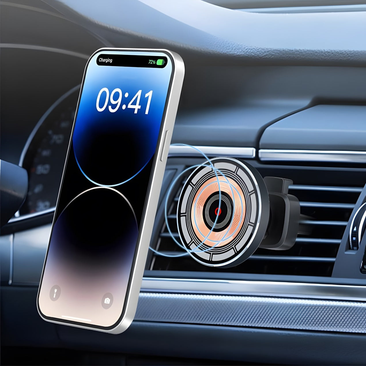 Mini support magnétique pour chargeur sans fil de voiture, matériau ABS et alliage d'aluminium