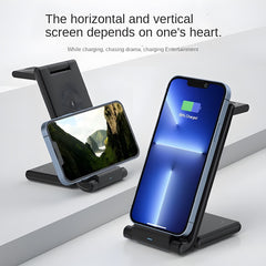 3-in-1 Portable Foldable Desktop Wireless Charger, Simultaneous Wireless Charging for Phones