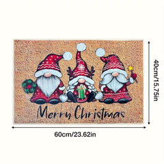 1 felpudo de bienvenida con diseño de gnomo navideño, lavable, de pelo corto, para interiores y exteriores, con respaldo de goma antideslizante, absorbente, para baño, RV, cocina, estilo rústico, apto para baño, etc. 
