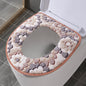 Universal large floral coral fleece toilet seat cover