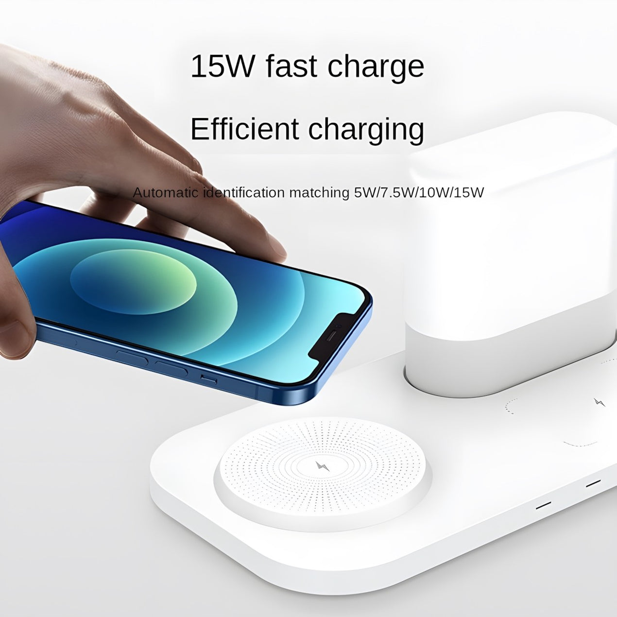 Chargeur de téléphone sans fil multifonctionnel de bureau avec veilleuse,