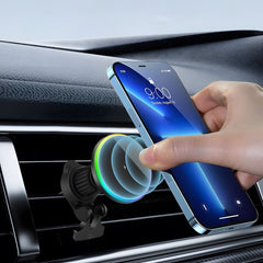 Mini cargador magnético para coche de 15 W, colorido, con soporte para teléfono, estándar Qi2-MPP