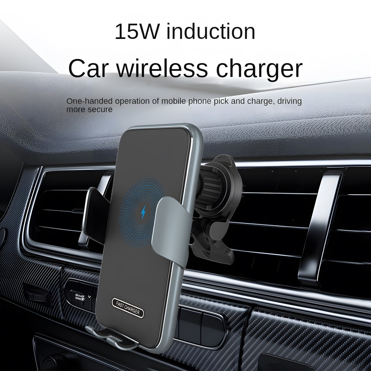 Support de téléphone pour chargeur sans fil de voiture, support de navigation pour voiture avec chargement sans fil