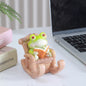 Cute Frog Phone Stand - Small Desktop Figurine for Office Desk - Stress Relief & Mood-Boosting Decoration - Birthday Gift & Phone Holder - Wholesale Bulk Supply