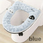 Two-tone spliced, fleece-lined, thickened universal toilet seat cover/toilet mat
