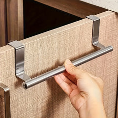 An Elegant Stainless Steel Towel Rack - Stylish, No Need To Drill Holes To Hang On The Door - Perfect For Storing Towels In The Bathroom And Kitchen, A Durable Space-saving Shelf