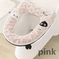 Two-tone spliced, fleece-lined, thickened universal toilet seat cover/toilet mat