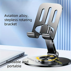 360° Rotating Metal Phone Stand - Premium Mechanical Desktop & Tablet Holder - Foldable Design - Ideal for Streaming & Entertainment - Wholesale Bulk Supply