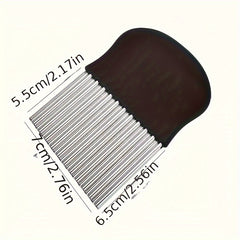 Stainless Steel Crinkle Cutter - Versatile Wavy Knife for Fruits, Vegetables & Salads - Durable Blade for Perfect French Fries & Carrot Slices - Essential Kitchen Gadget