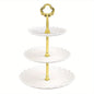 3 Tier Cupcake Stand, European Ruffled or Laciness Dessert Tower Tray for Tea Parties, Dances and Weddings