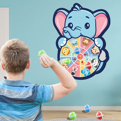 1pc Youngsters' Sticky Ball Target Board with 6 Balls & Hook - Cartoon Animal Game Featuring Fox, Elephant, Dinosaur - Ideal for Birthday Parties & Youngsters' Event Games, Indoor Fabric Playset, Educational Puzzle Activity, Youngsters'S Party Games|Carto