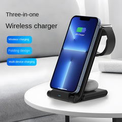 3-in-1 Portable Foldable Desktop Wireless Charger, Simultaneous Wireless Charging for Phones