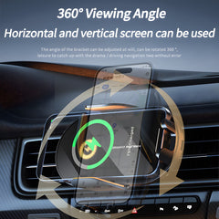 15W Magnetic Car Mount Wireless Charger, Automatic Clasp and Release