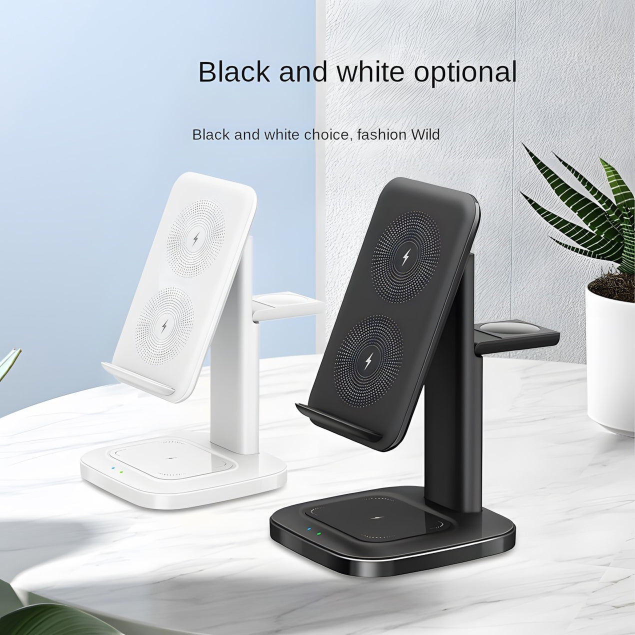 Chargeur sans fil pliable 3 en 1 avec angle de chargement réglable pour téléphone