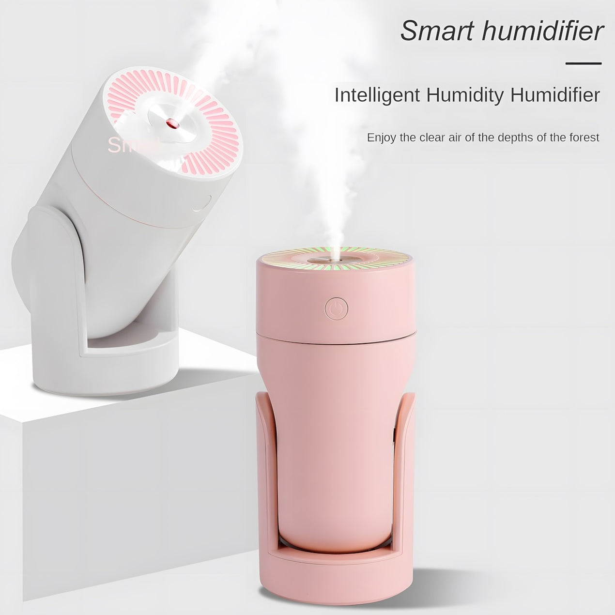 Humidificateur d'air ultrasonique à brume fraîche 220 ml, silencieux pour l'intérieur, le véhicule et le bureau, avec diffuseur d'huiles essentielles d'aromathérapie USB et veilleuse d'ambiance.