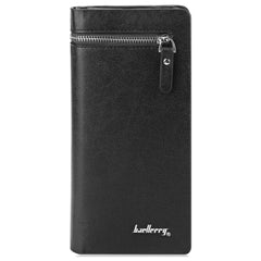 Baellerry Solid Color Cell Phone Money Photo Card Clutch Wallet for Men