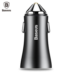 Cargador inteligente para coche Baseus Golden Contactor de 2,4 A con puerto USB dual 