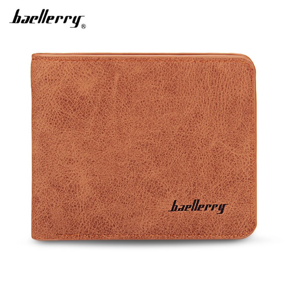 baellerry Solid Color Letter Open Short Horizontal Men Wallet