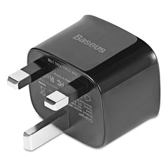 Cargador de viaje inteligente Baseus Funzi Dual USB 2.4A con enchufe británico 